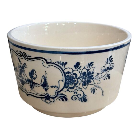 Vintage Delft Blue Bowl Hand painted in Holland Windmill & Boats Scene 3" x 5" - Picture 4 of 12